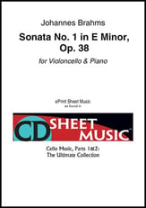 Sonata No. 1 in E Minor, Op. 38 Cello and Piano EPRINT cover